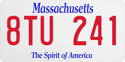 MA license plate 8TU241