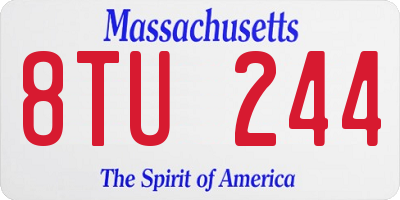 MA license plate 8TU244
