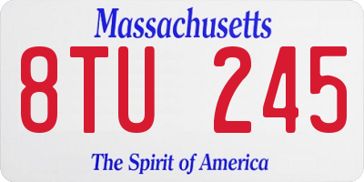 MA license plate 8TU245