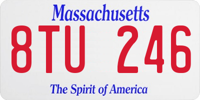 MA license plate 8TU246