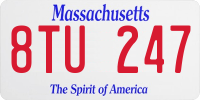 MA license plate 8TU247