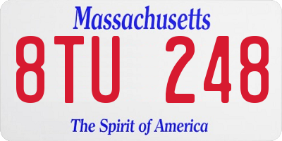 MA license plate 8TU248
