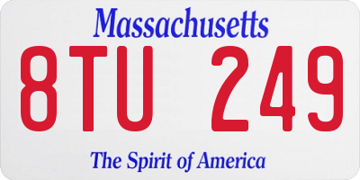 MA license plate 8TU249