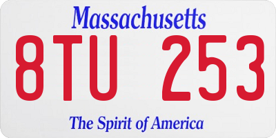 MA license plate 8TU253