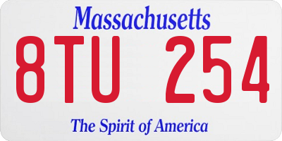 MA license plate 8TU254