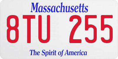 MA license plate 8TU255