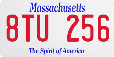 MA license plate 8TU256