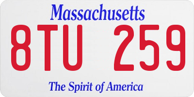 MA license plate 8TU259