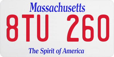 MA license plate 8TU260