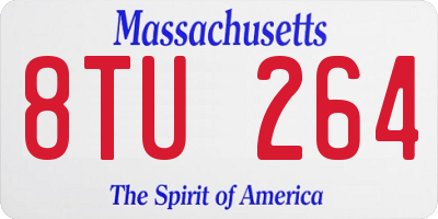 MA license plate 8TU264