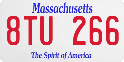 MA license plate 8TU266