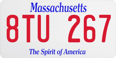 MA license plate 8TU267