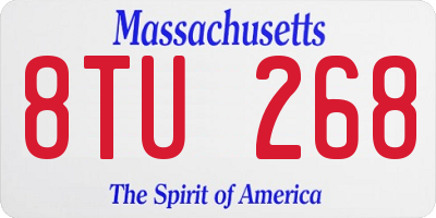 MA license plate 8TU268