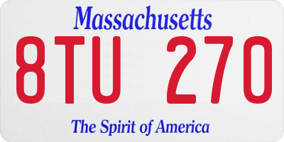 MA license plate 8TU270