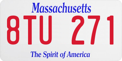 MA license plate 8TU271