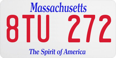 MA license plate 8TU272