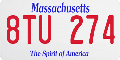 MA license plate 8TU274