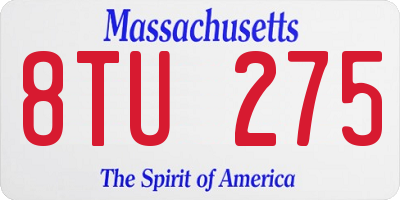 MA license plate 8TU275