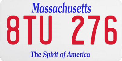MA license plate 8TU276