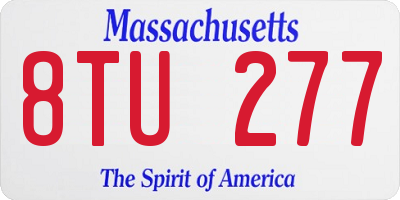 MA license plate 8TU277