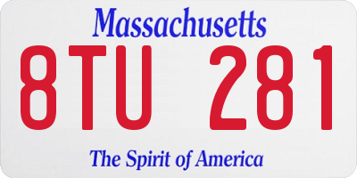 MA license plate 8TU281
