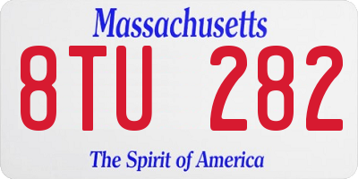 MA license plate 8TU282