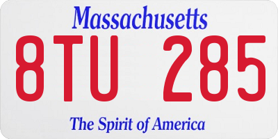 MA license plate 8TU285