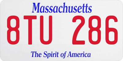 MA license plate 8TU286