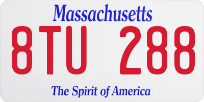 MA license plate 8TU288