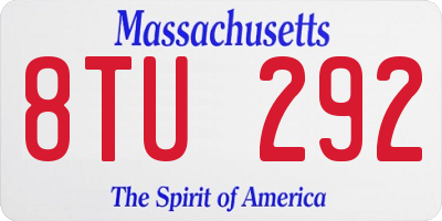 MA license plate 8TU292