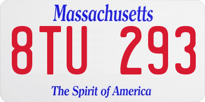 MA license plate 8TU293