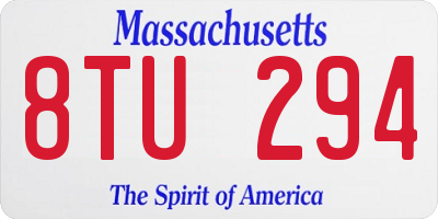 MA license plate 8TU294