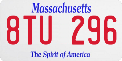 MA license plate 8TU296