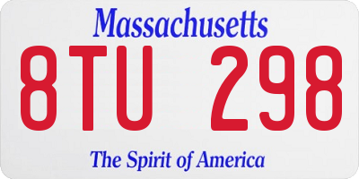 MA license plate 8TU298