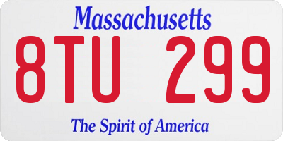 MA license plate 8TU299