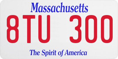 MA license plate 8TU300