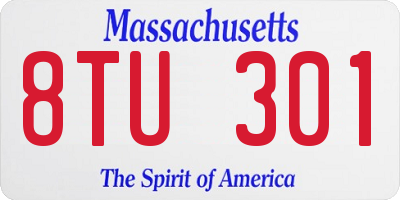 MA license plate 8TU301