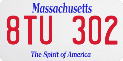 MA license plate 8TU302