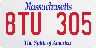 MA license plate 8TU305