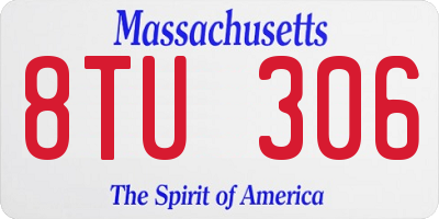 MA license plate 8TU306