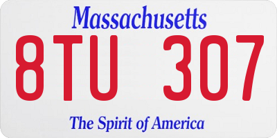 MA license plate 8TU307