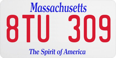 MA license plate 8TU309