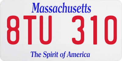 MA license plate 8TU310