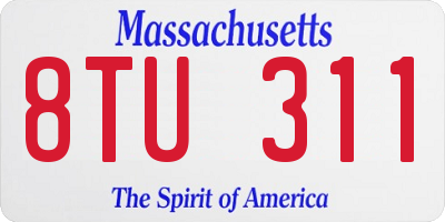MA license plate 8TU311