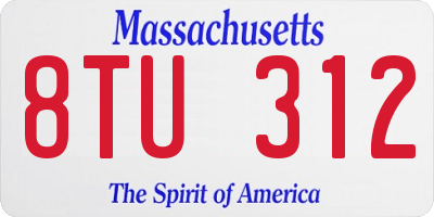MA license plate 8TU312