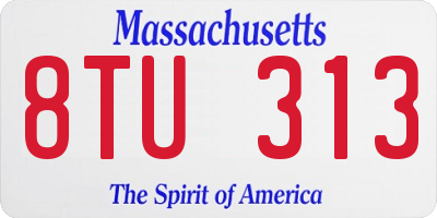 MA license plate 8TU313