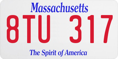MA license plate 8TU317