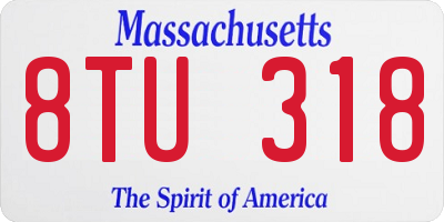 MA license plate 8TU318