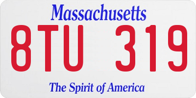 MA license plate 8TU319