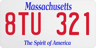 MA license plate 8TU321